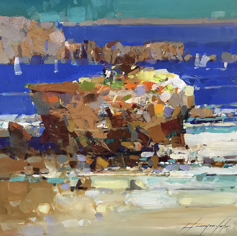 El Matador Beach- Malibu, Original oil Painting, Handmade artwork, One of a Kind        